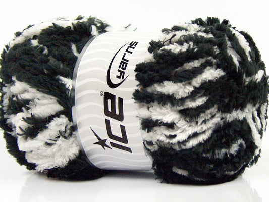 Lot of 4 x 100gr Skeins Ice Yarns PANDA DUO (100% MicroFiber) Yarn Black White