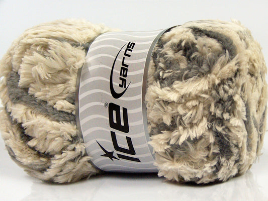 Lot of 4 x 100gr Skeins Ice Yarns PANDA DUO (100% MicroFiber) Yarn Ecru Light Grey