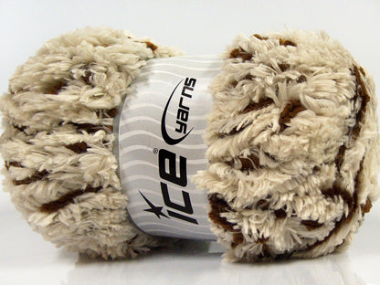 Lot of 4 x 100gr Skeins Ice Yarns PANDA DUO (100% MicroFiber) Yarn Ecru Brown