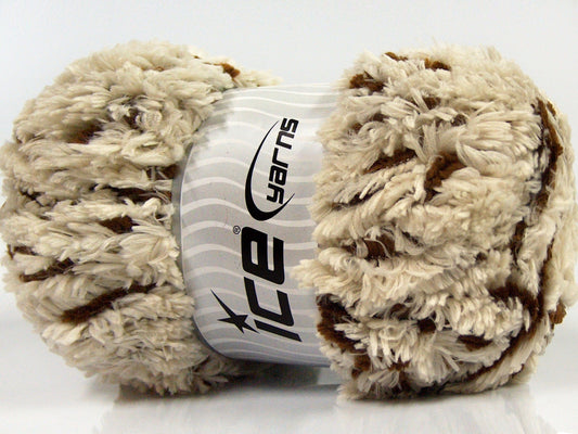 Lot of 4 x 100gr Skeins Ice Yarns PANDA DUO (100% MicroFiber) Yarn Ecru Brown