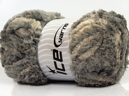 Lot of 4 x 100gr Skeins Ice Yarns PANDA DUO (100% MicroFiber) Yarn Ecru Grey