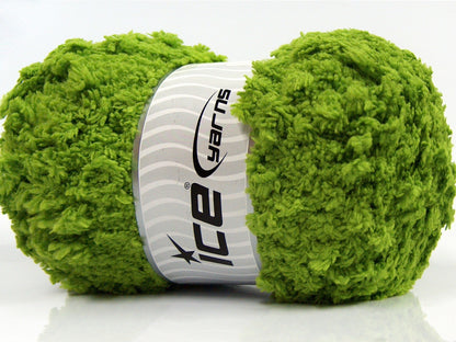 Lot of 4 x 100gr Skeins Ice Yarns PUFFY POPCORN (100% MicroFiber) Yarn Grass Green