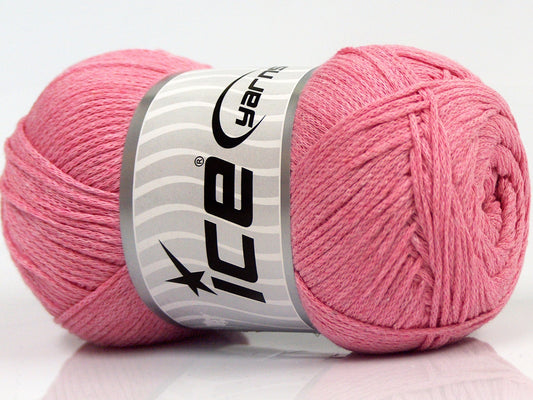 Lot of 4 x 100gr Skeins Ice Yarns NATURAL COTTON AIR (100% Cotton) Yarn Light Pink