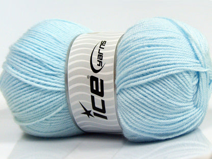 Lot of 4 x 100gr Skeins Ice Yarns SOFTLY BABY FINE Yarn Baby Blue