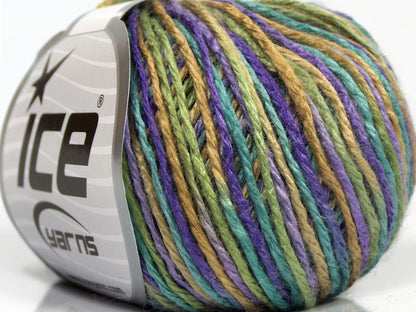 Lot of 8 Skeins Ice Yarns SALE SELF-STRIPING Yarn Purple Camel Green