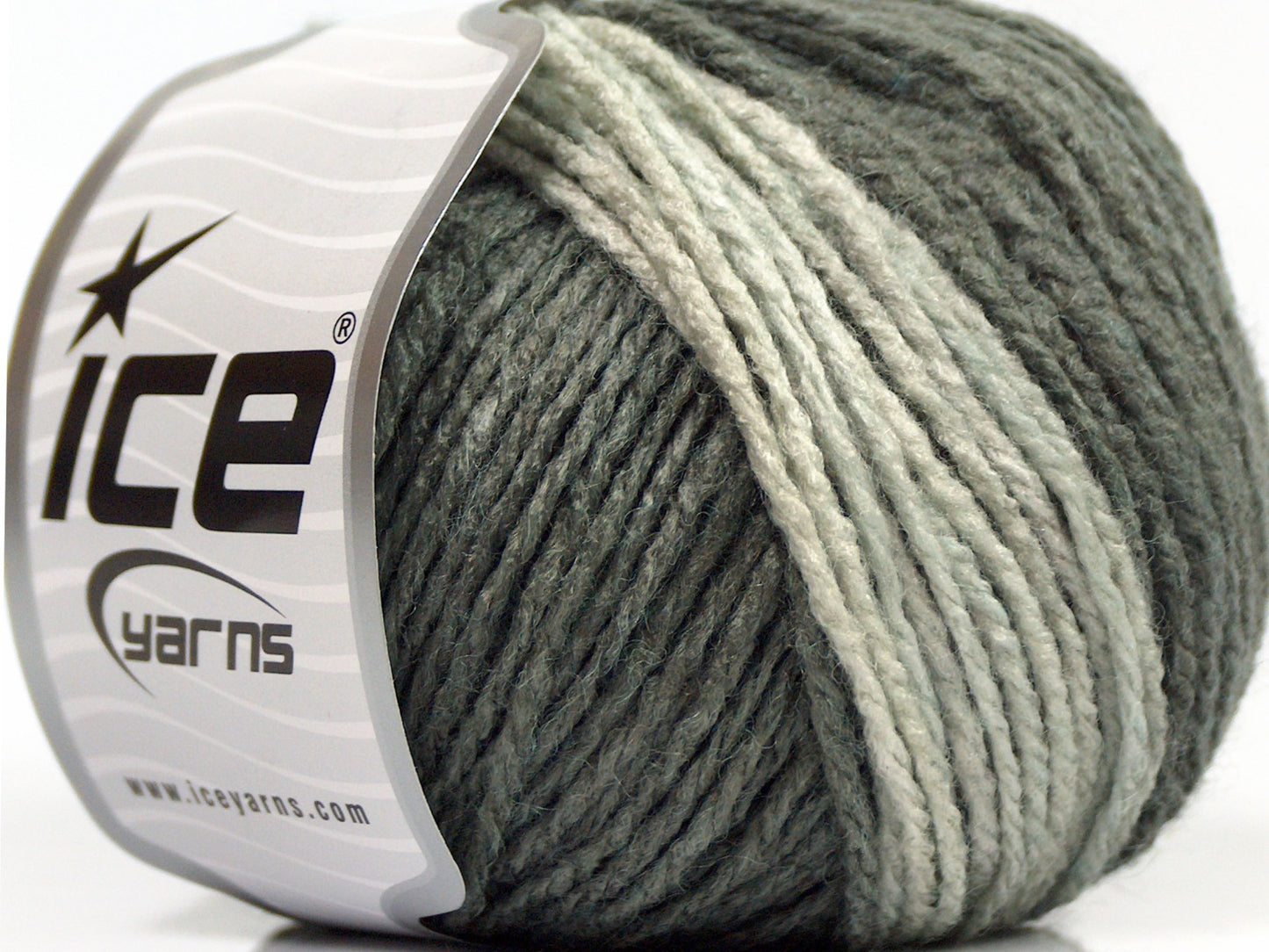 Lot of 8 Skeins Ice Yarns SALE SELF-STRIPING Yarn Black Grey Shades