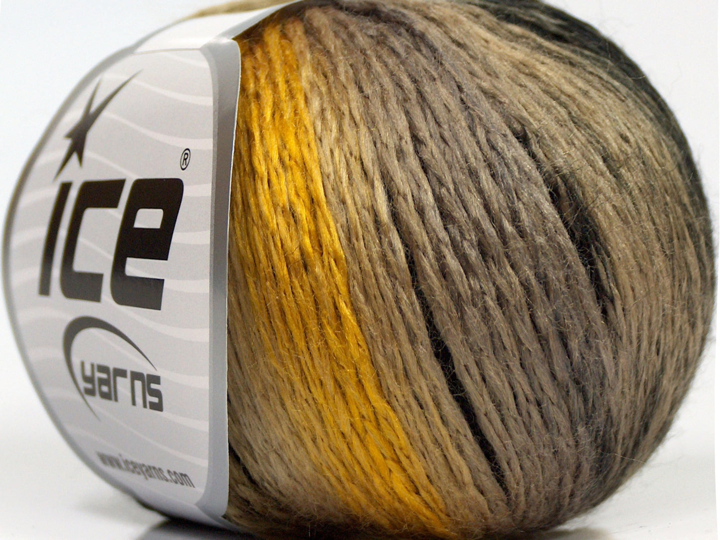 Lot of 8 Skeins Ice Yarns SALE SELF-STRIPING Yarn Black Camel Gold Beige