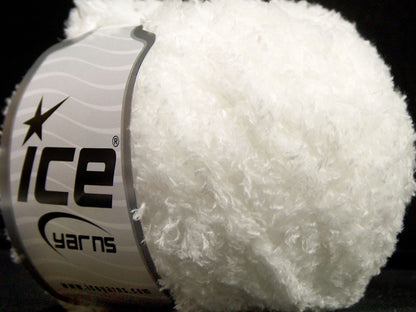 Lot of 8 Skeins Ice Yarns SALE EYELASH (100% MicroFiber) Yarn White