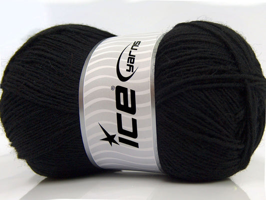 Lot of 4 x 100gr Skeins Ice Yarns SOLID SOCK (75% Superwash Wool) Yarn Black