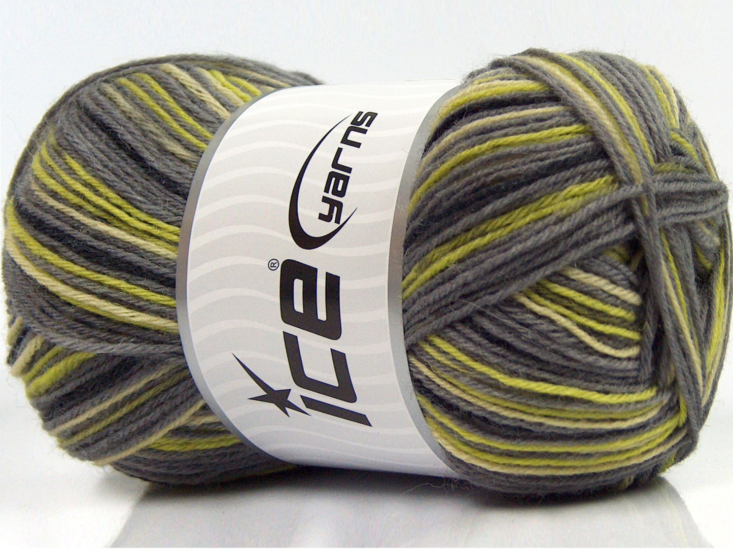 Lot of 4 x 100gr Skeins Ice Yarns MAGIC SOCK (75% Superwash Wool) Yarn Grey Black Green Shades