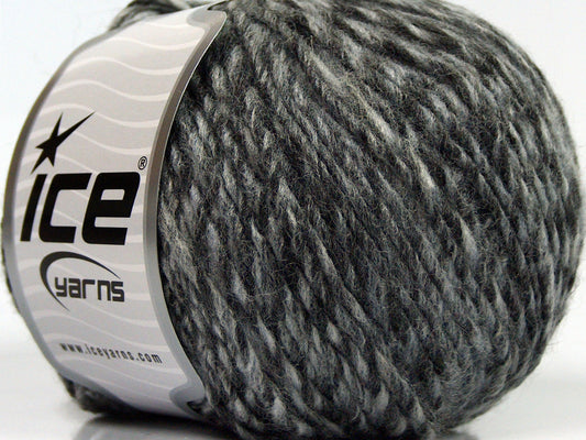 Lot of 8 Skeins Ice Yarns WOOL CORD DK (40% Wool) Yarn Black Grey Shades