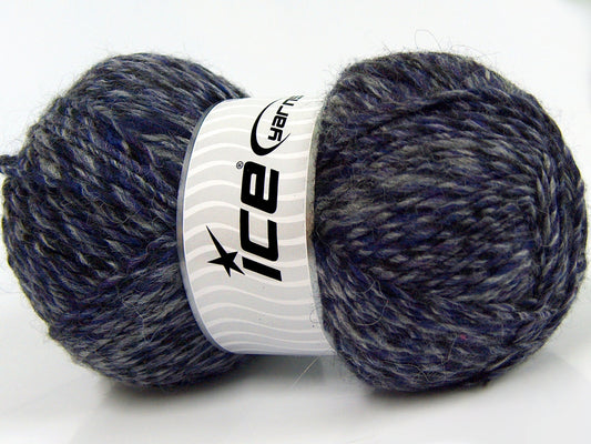 Lot of 2 x 150gr Skeins Ice Yarns HARMONY ALPACA (19% Alpaca 10% Wool) Yarn Black Purple Grey