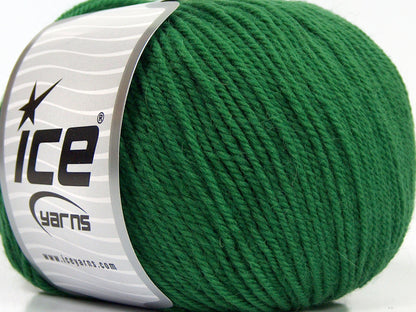Lot of 3 x 100gr Skeins Ice Yarns SUPERWASH MERINO WOOL Yarn Green