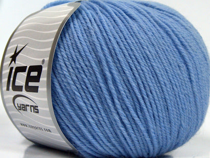Lot of 3 x 100gr Skeins Ice Yarns SUPERWASH MERINO WOOL Yarn Light Blue
