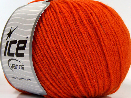 Lot of 3 x 100gr Skeins Ice Yarns SUPERWASH MERINO WOOL (100% Superwash Merino Wool) Yarn Orange