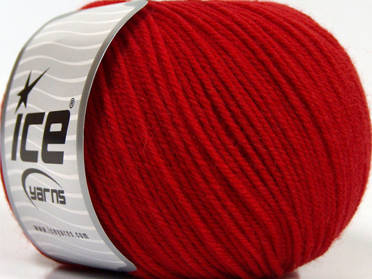 Lot of 3 x 100gr Skeins Ice Yarns SUPERWASH MERINO WOOL Hand Knitting Yarn Red