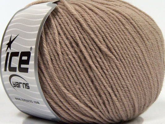 Lot of 3 x 100gr Skeins Ice Yarns SUPERWASH MERINO WOOL Yarn Dark Beige