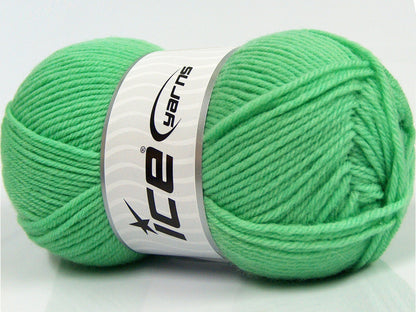 Lot of 3 x 100gr Skeins Ice Yarns SUPERWASH MERINO WOOL Yarn Mint Green