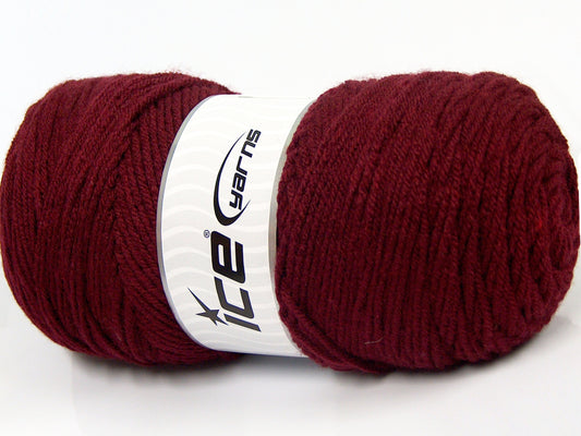 Lot of 2 x 200gr Skeins Ice Yarns SAVER Hand Knitting Yarn Burgundy
