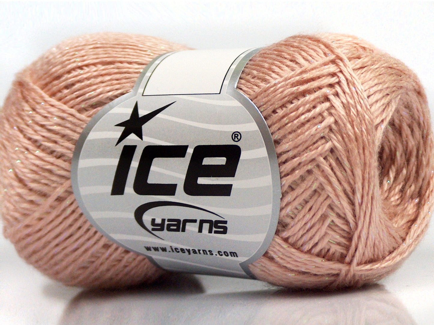 Lot of 8 Skeins Ice Yarns SALE METALLIC Yarn Light Salmon Iridescent
