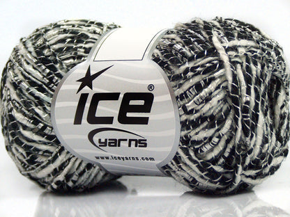 Lot of 8 Skeins Ice Yarns SALE SUMMER (20% Viscose) Yarn Black White