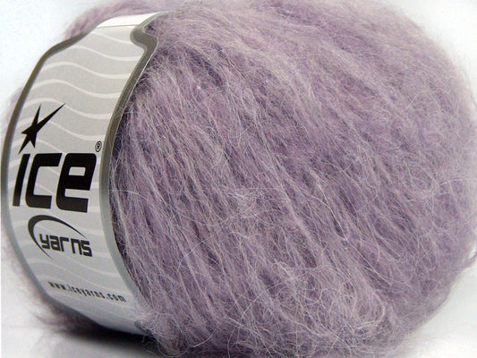 Lot of 8 Skeins Ice Yarns KAN MOHAIR (20% Mohair 25% Wool) Yarn Light Lilac