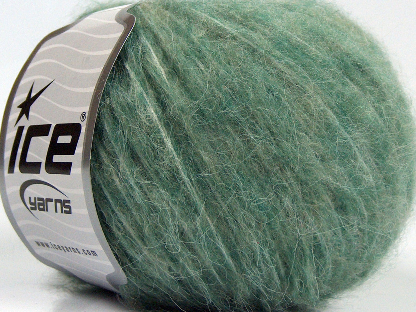 Lot of 8 Skeins Ice Yarns FLEECY WOOL (22% Wool) Hand Knitting Yarn Water Green
