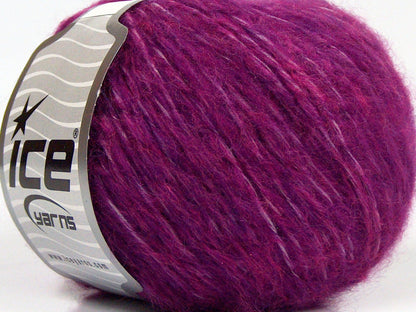 Lot of 8 Skeins Ice Yarns FLEECY WOOL (22% Wool) Yarn Dark Fuchsia