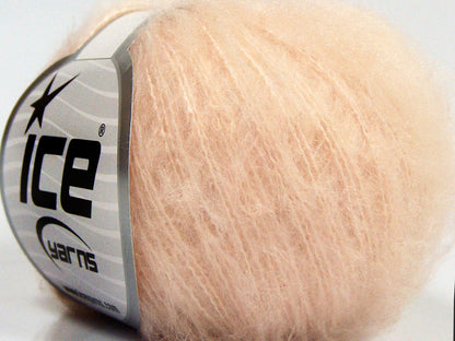 Lot of 10 Skeins Ice Yarns FLUFFY SUPERFINE (20% Wool) Yarn Light Salmon