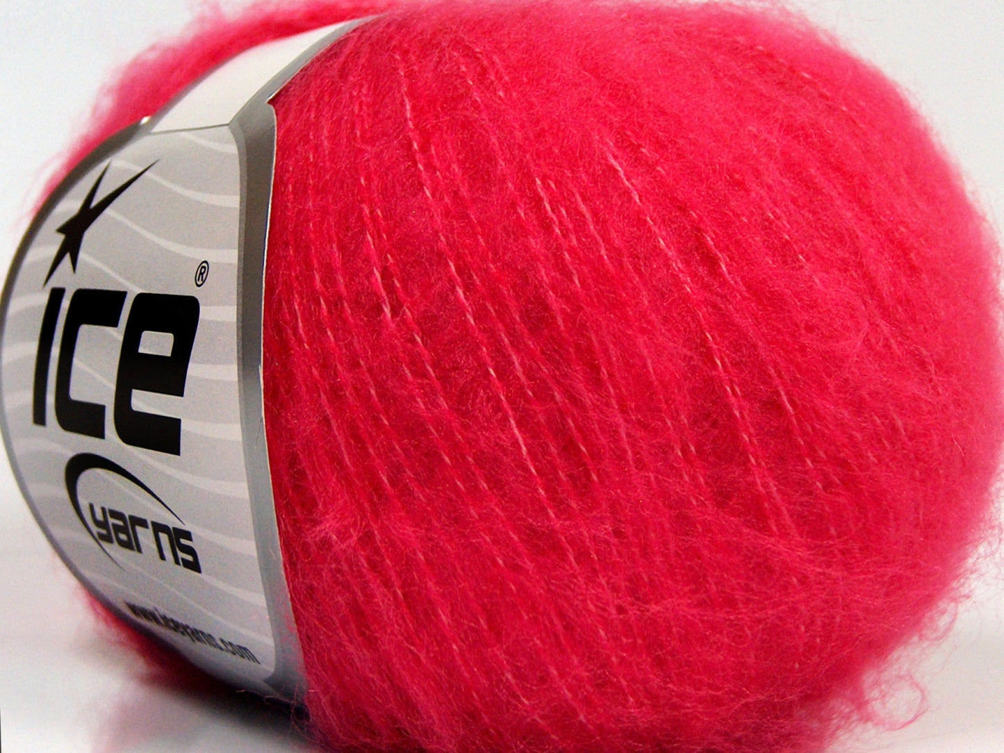 Lot of 10 Skeins Ice Yarns FLUFFY SUPERFINE (20% Wool) Yarn Fuchsia