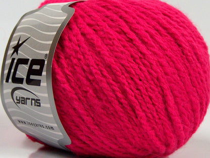 Lot of 8 Skeins Ice Yarns MACARON (3% Elastan) Hand Knitting Yarn Fuchsia