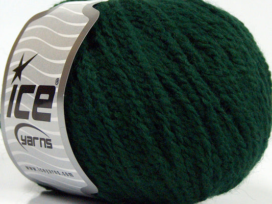 Lot of 8 Skeins Ice Yarns MACARON (3% Elastan) Hand Knitting Yarn Dark Green