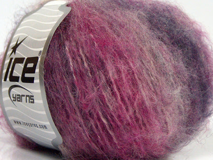 Lot of 8 Skeins Ice Yarns SALE LUXURY-PREMIUM (15% Mohair 25% Wool) Yarn Purple Shades White