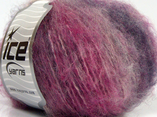 Lot of 8 Skeins Ice Yarns SALE LUXURY-PREMIUM (15% Mohair 25% Wool) Yarn Purple Shades White