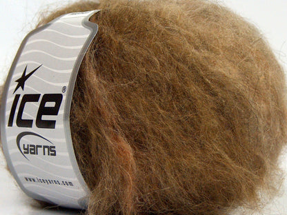 Lot of 8 Skeins Ice Yarns KAN MOHAIR (20% Mohair 25% Wool) Yarn Brown Shades