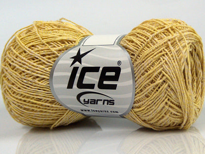 Lot of 8 Skeins Ice Yarns ALDEBARAN GLITZ (50% Cotton) Yarn Cream Light Green