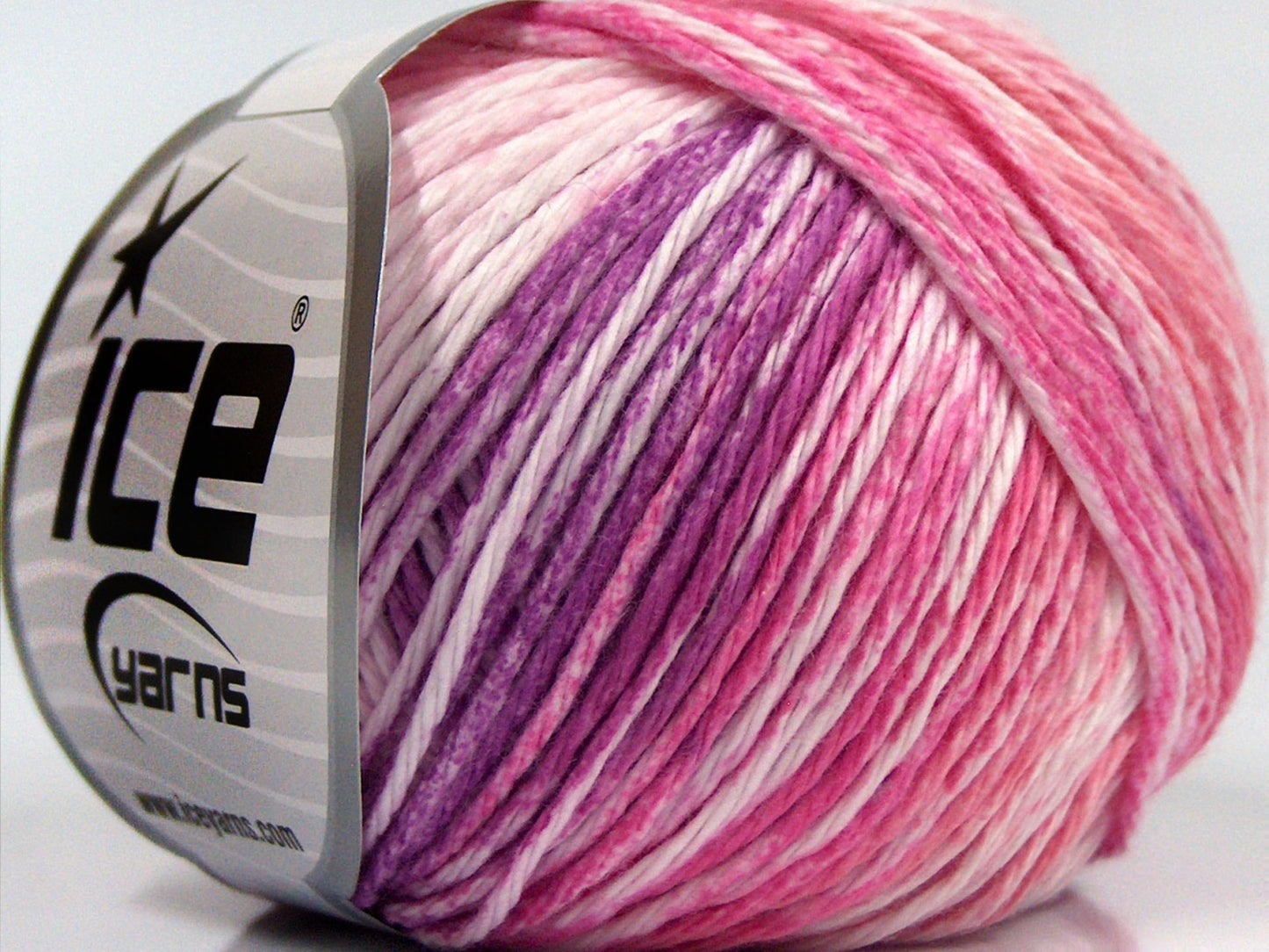 Lot of 8 Skeins Ice Yarns MONA LISA (100% Cotton) Yarn Pink Shades Lilac Shades White