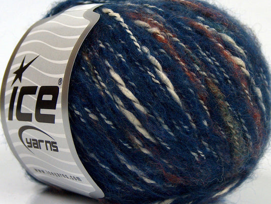 Lot of 8 Skeins Ice Yarns SALE WINTER (25% Wool 25% Cotton) Yarn Blue Shades Cream Copper