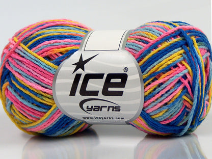 Lot of 8 Skeins Ice Yarns VIENNA Yarn Blue Shades Salmon Yellow Orange White