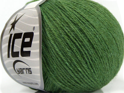Lot of 8 Skeins Ice Yarns MILANO FINE (10% Baby Alpaca 15% Kid Mohair) Yarn Green