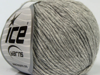 Lot of 8 Skeins Ice Yarns MILANO DK (10% Baby Alpaca 15% Kid Mohair) Yarn Light Grey