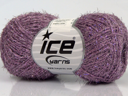 Lot of 8 Skeins Ice Yarns SALE METALLIC (58% Cotton) Hand Knitting Yarn Lilac