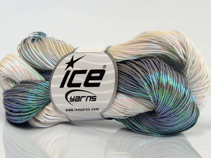Lot of 3 x 100gr Skeins Ice Yarns HAND PAINTED COTTON (40% Cotton) Yarn Grey