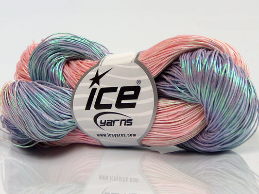 Lot of 3 x 100gr Skeins Ice Yarns HAND PAINTED COTTON (40% Cotton) Yarn Light Pink Lilac
