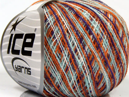 Lot of 10 Skeins Ice Yarns COLORWAY SUPERFINE Yarn Mint Green Purple Gold White