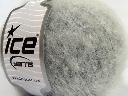 Lot of 8 Skeins Ice Yarns KID MOHAIR ALPACA LIGHT (41% Alpaca Superfine 41% Kid Mohair) Yarn Light Grey