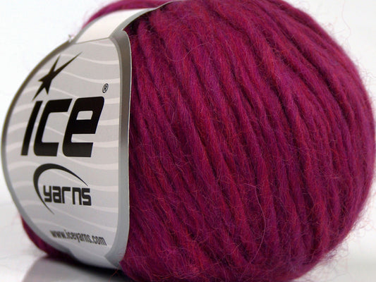 Lot of 8 Skeins Ice Yarns PURE WOOL CHUNKY (100% Wool) Yarn Fuchsia