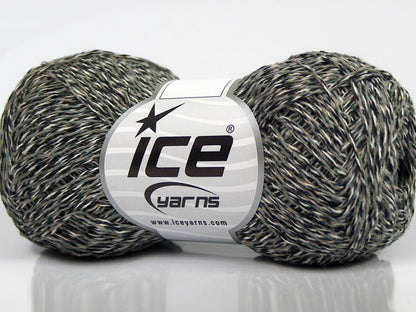Lot of 8 Skeins Ice Yarns DENIM FINE (100% Cotton) Yarn Black Light Cream Mint Green Light Camel