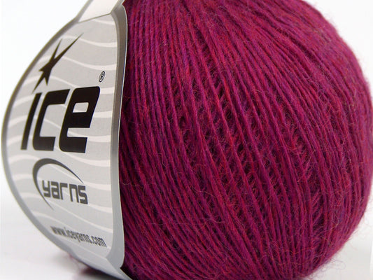 Lot of 8 Skeins Ice Yarns PURE WOOL FINE (100% Wool) Yarn Dark Fuchsia