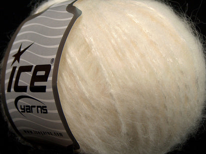 Lot of 8 Skeins Ice Yarns KID MOHAIR MERINO (20% Kid Mohair 24% Merino Wool) Yarn Light Cream